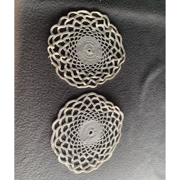 Handmade White Crochet Doily Set of Two For Home Decor & Craft Projects - Picture 10 of 12